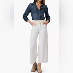 PAIGE Harper V-yoke wide leg ankle jeans